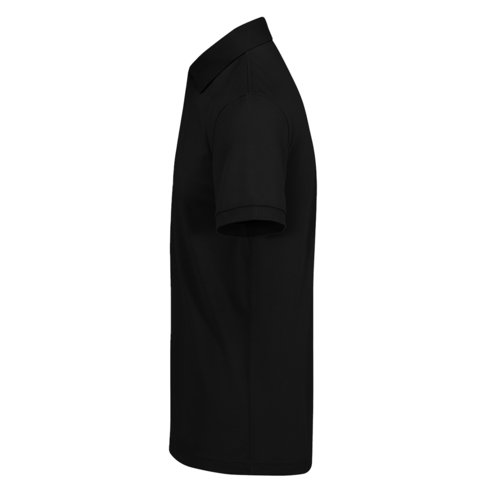 Polo noir en polyester recycl et coton pour hommes.