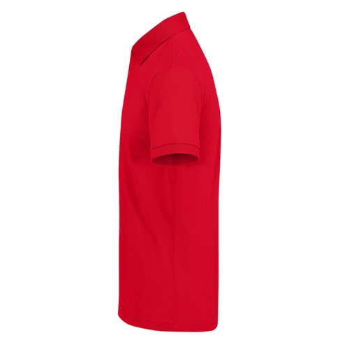 Polo rouge en polyester recycl et coton pour hommes.