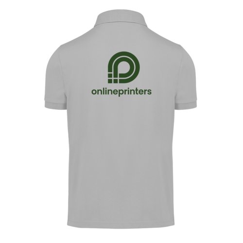 Polo gris en polyester recycl et coton pour hommes.