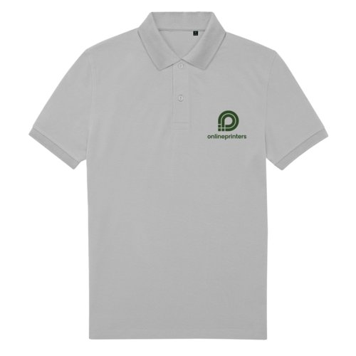 Polo gris en polyester recycl et coton pour hommes.
