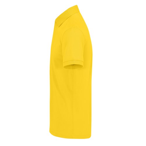 Polo jaune en mlange de polyester recycl et coton, coupe classique.