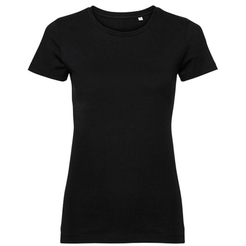 T-shirt noir pour femmes en coton biologique  manches courtes.