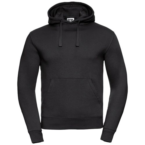 Sweat  capuche noir en coton-polyester pour homme avec capuche et poche kangourou.