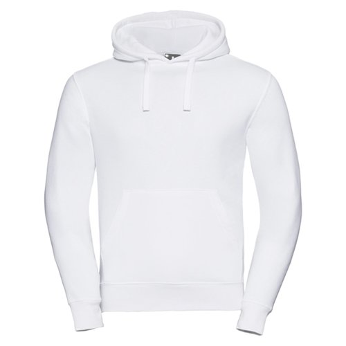 Sweat  capuche blanc en coton-polyester avec capuche et poche kangourou.