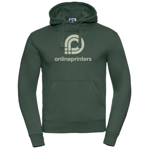 Sweat  capuche vert fonc en coton pour homme avec capuche et poche kangourou.
