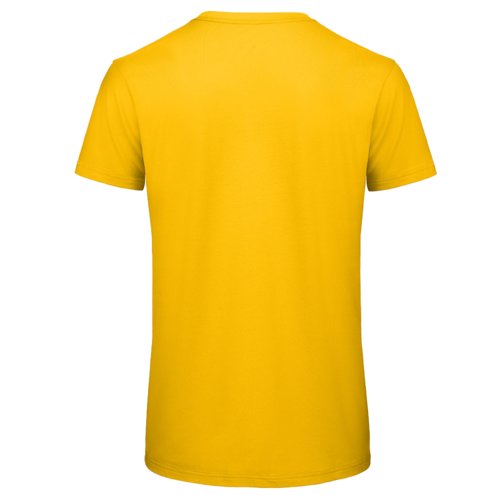 T-shirt jaune dor en coton bio avec manches courtes.