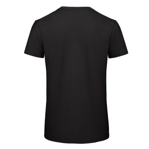 T-shirt noir en coton biologique avec manches courtes.