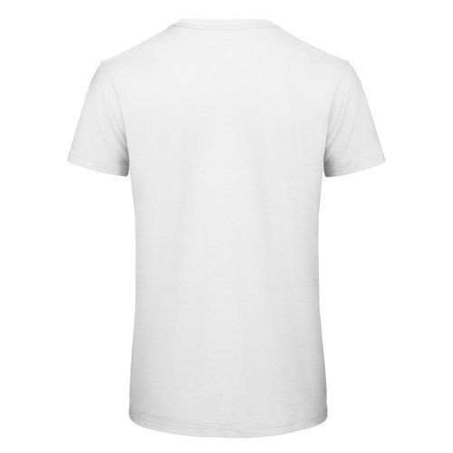 T-shirt blanc en coton bio pour homme  manches courtes.
