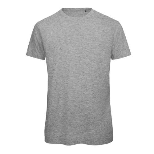 T-shirt gris en coton avec manches courtes et col rond.