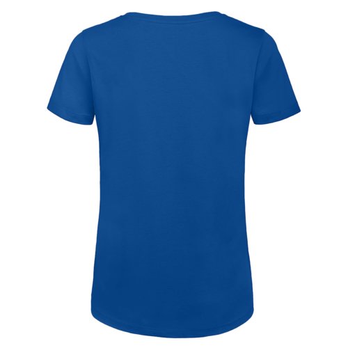 T-shirt bleu roi pour femmes en coton biologique  manches courtes.