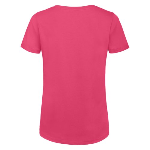T-shirt rose pour femmes en coton biologique  manches courtes.