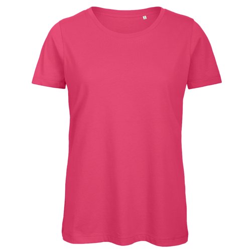 T-shirt fuchsia pour femme en coton biologique.