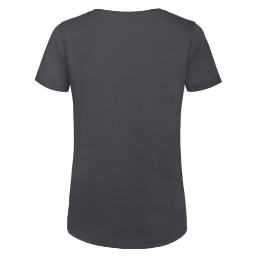 T-shirt femme gris fonc en coton biologique  manches courtes.