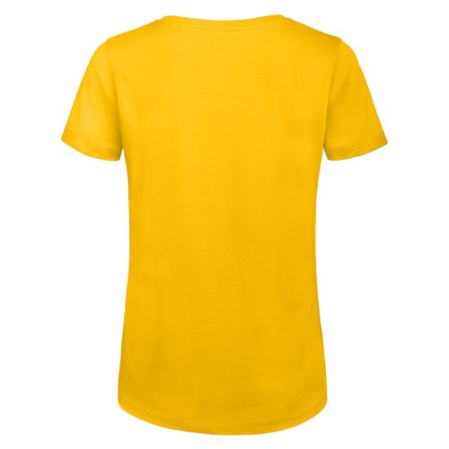 T-shirt femme jaune dor en coton bio  manches courtes.