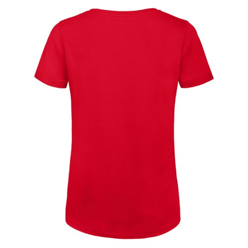 T-shirt rouge en coton biologique  manches courtes et col rond.