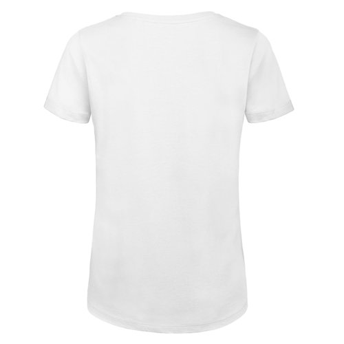 T-shirt blanc pour femmes en coton bio  manches courtes.