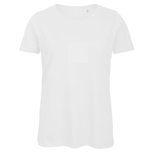 T-shirt blanc pour femmes en coton biologique  manches courtes.