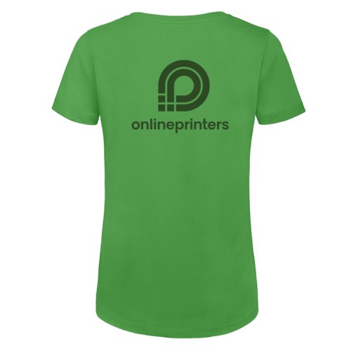 T-shirt vert pour femme en coton biologique  manches courtes.