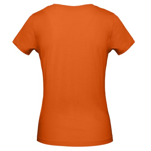 T-shirt orange pour femme en coton biologique  manches courtes.