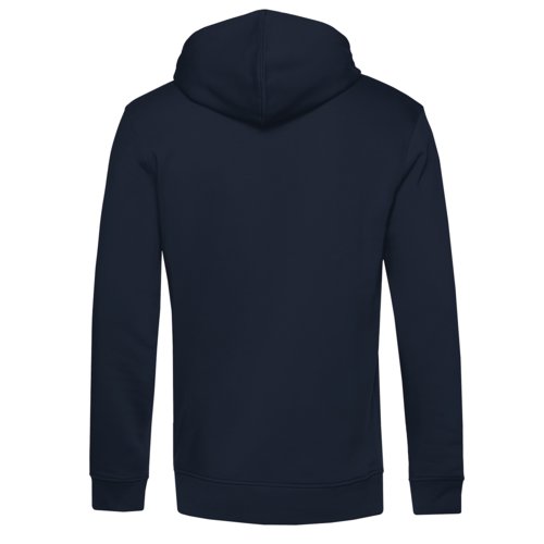 Sweat  capuche bleu marine en mlange de coton avec capuche et poche kangourou.
