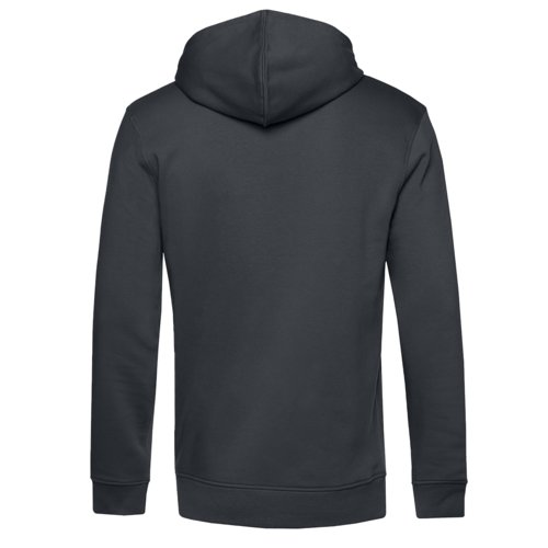 Sweat  capuche gris fonc en mlange de coton avec poche kangourou.