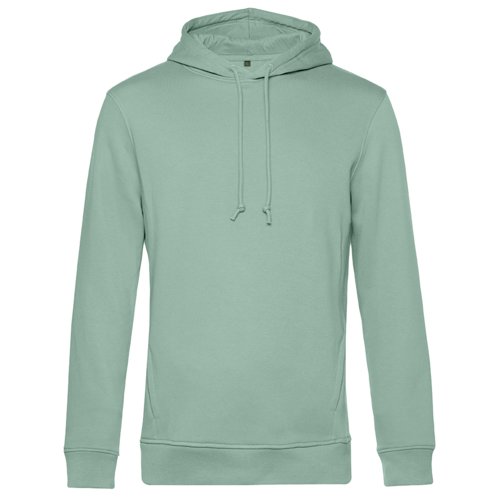 Sweat  capuche vert menthe en coton bio et polyester recycl.