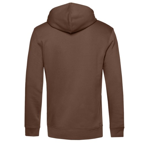 Sweat  capuche marron en mlange de coton avec capuche et cordon de serrage.