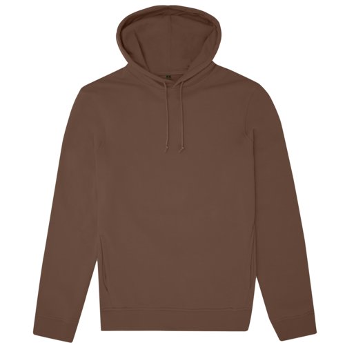 Sweat  capuche marron en coton-polyester avec capuche et cordon de serrage.