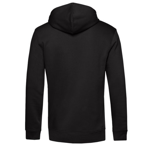 Sweat  capuche noir en coton mlang avec capuche et poche kangourou.