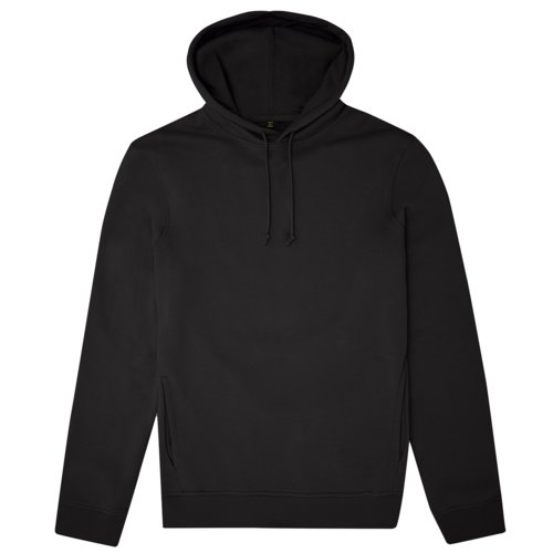 Sweat  capuche noir en mlange de coton avec cordon de serrage.