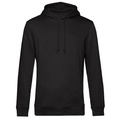 Sweat  capuche noir en coton-polyester avec capuche et cordon de serrage.