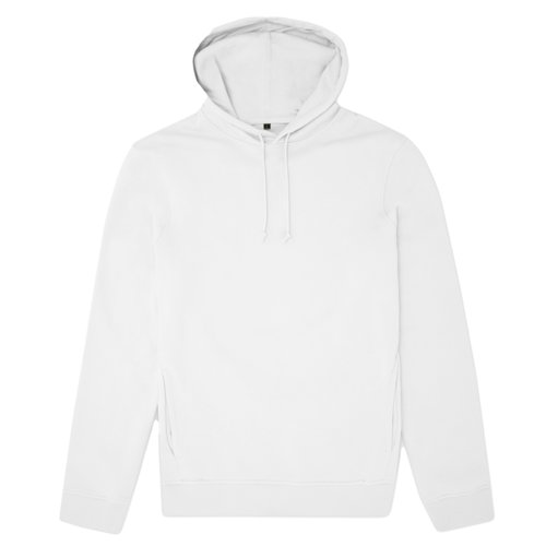 Sweat  capuche blanc en mlange de coton avec capuche et cordon de serrage.