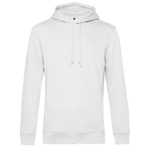 Sweat  capuche blanc en mlange de coton avec cordon de serrage.