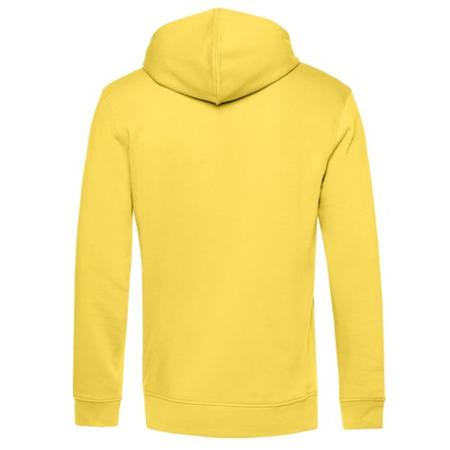 Sweat  capuche jaune en coton-polyester pour hommes.