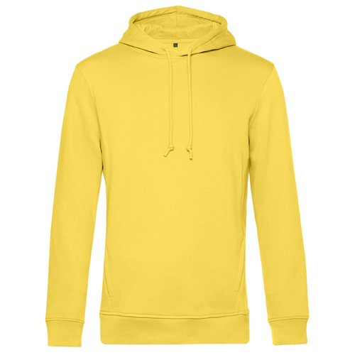Sweat  capuche jaune en coton-polyester avec cordon de serrage pour hommes.