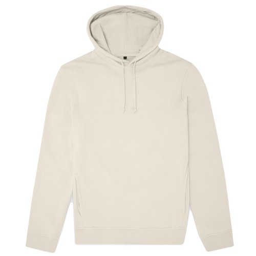 Sweat  capuche beige en mlange de coton pour hommes.