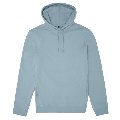 Sweat  capuche bleu clair en coton-polyester avec capuche et cordon de serrage.