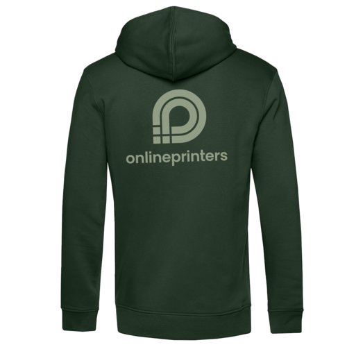 Sweat  capuche vert fonc en coton bio et polyester recycl.