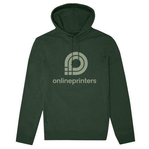 Sweat  capuche vert fonc en coton bio et polyester recycl.