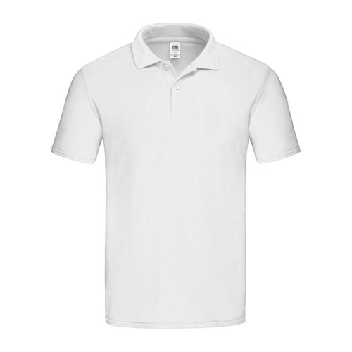Polo blanc en coton pour hommes avec courte patte de boutonnage.
