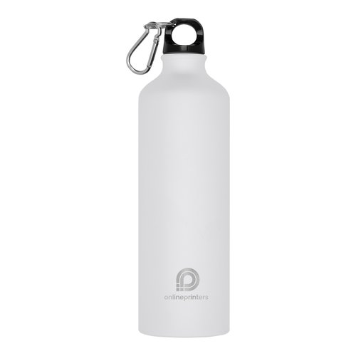 Bouteille de boisson blanche en mtal avec mousqueton.