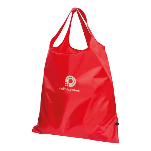 Sac convertible rouge avec cordon de serrage.