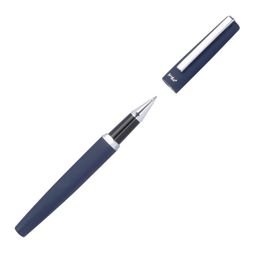 Set d'criture bleu fonc avec stylo  bille et tui.