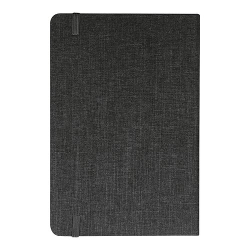 Carnet noir avec fermeture  lastique.