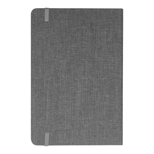 Carnet gris argent avec fermeture  lastique.