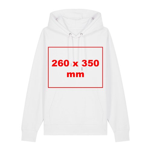 Sweat  capuche blanc en tissu avec capuche et poche kangourou.