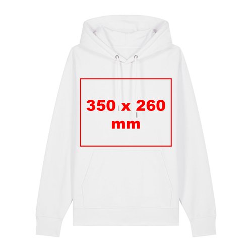 Sweat  capuche blanc en tissu avec capuche et poche kangourou.