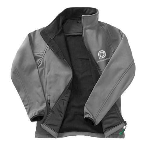 Veste softshell pour femme gris fonc� en polyester avec fermeture �clair int�grale.