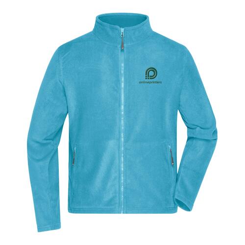 Veste en polaire turquoise en polyester avec fermeture �clair int�grale.