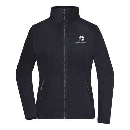 Veste polaire bleu marine en polyester pour femmes avec fermeture �clair int�grale.